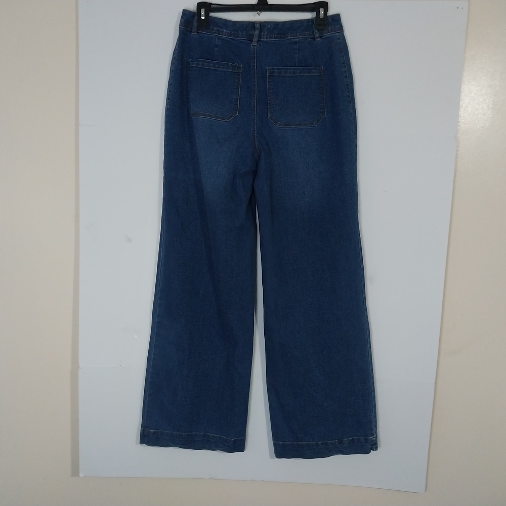 EST. 1946 Denim Size 8 Stylish Blue Flare Women's Jeans - Picture 4 of 14